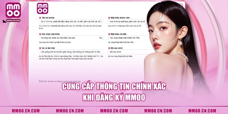Cung cấp thông tin chính xác khi đăng ký MMOO